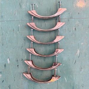 6 vintage art deco chrome vintage silver handles pulls hardware